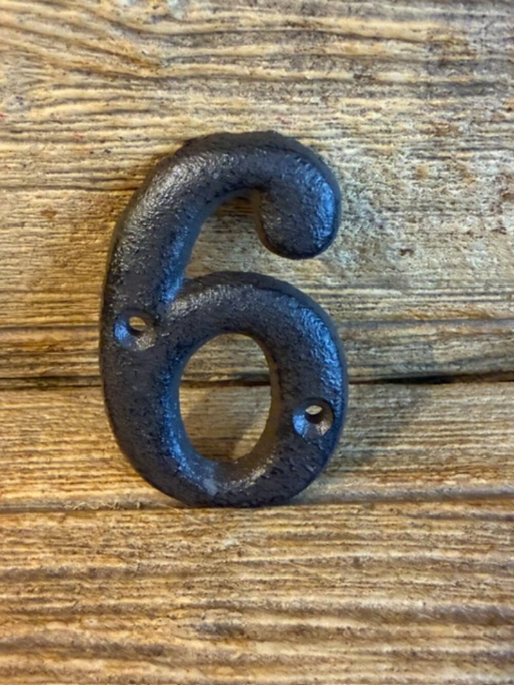 Number "6" (Six) House Address Number Solid Cast Iron 3 5/8" tall 13021-6